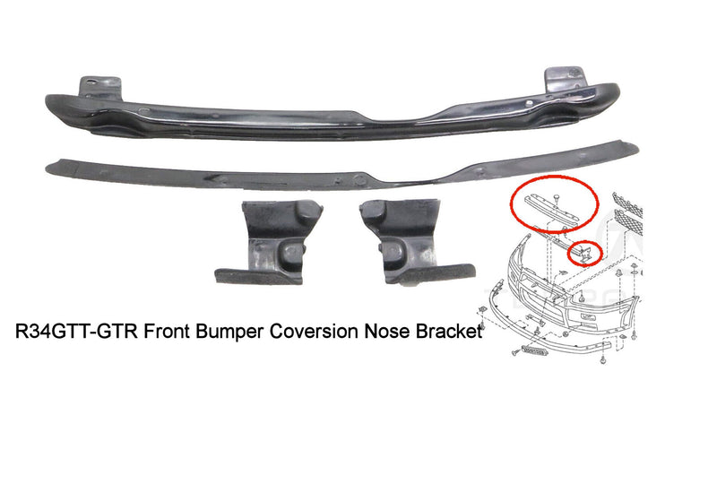 M34 Stagea - R34 Conversion Front Fender & Bumper & Lip Set