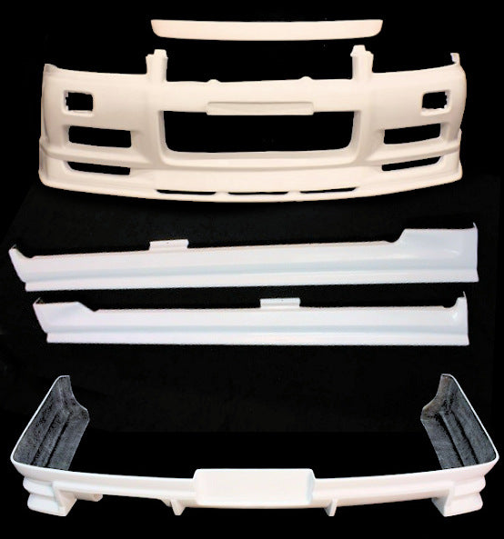 R34 GT GTT 4-Door URR Type R Style Normal Aero Kit