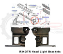R34GTT - GTR Front Bumper Head Light Brackets (Steel)