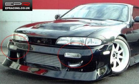 S14 Clear Lens Front Bumper Indicators (Not S14A)