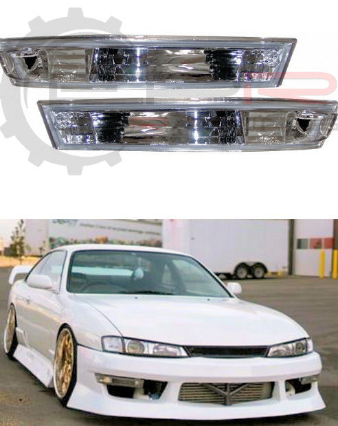 S14A JDM Model Clear Lens Front Bumper Indicator Lights (Not S14)