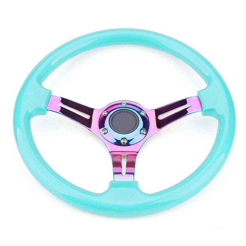 Baby Blue PVC Deep Dish Steering Wheel 350mm