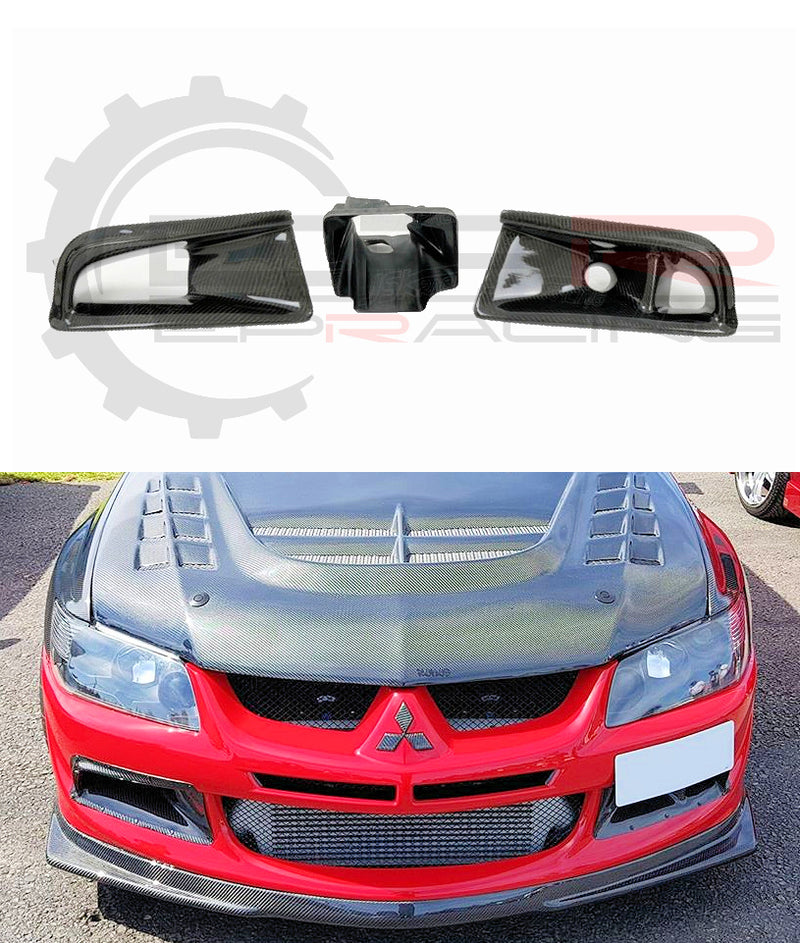 Evo 8 VA Style Front Bumper Air Ducts Carbon