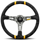 MOMO Ultra Black Steering Wheel - Yellow Insert 350mm