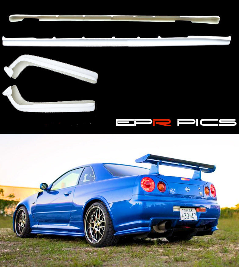 R34GTR NI Style Side Skirts & Rear Spats