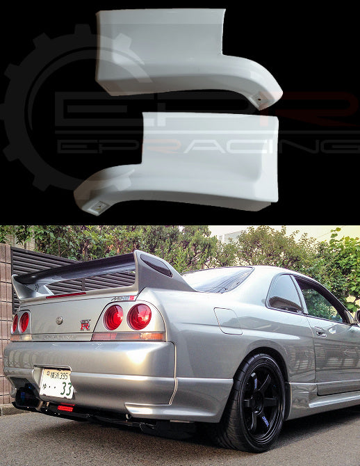 Border Racing R32 Rear Spats Skyline R33 GTR VSpec Style Rear Bumper Spats FRP