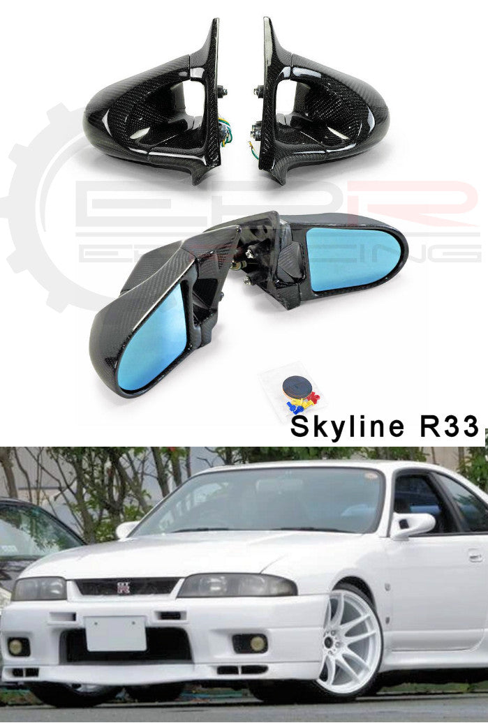 R33 GTS/GTR Ganador Style Electric Mirror Carbon
