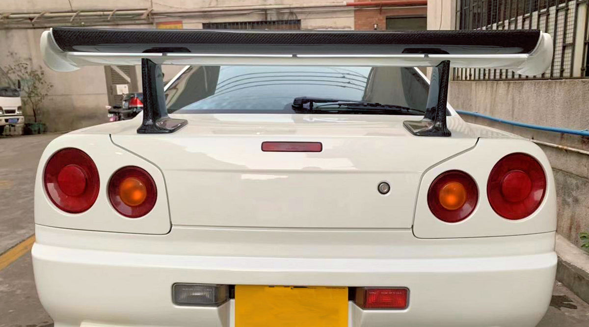 R34 GTT GTR Style Rear Spoiler with High Legs & Nismo Style Blade