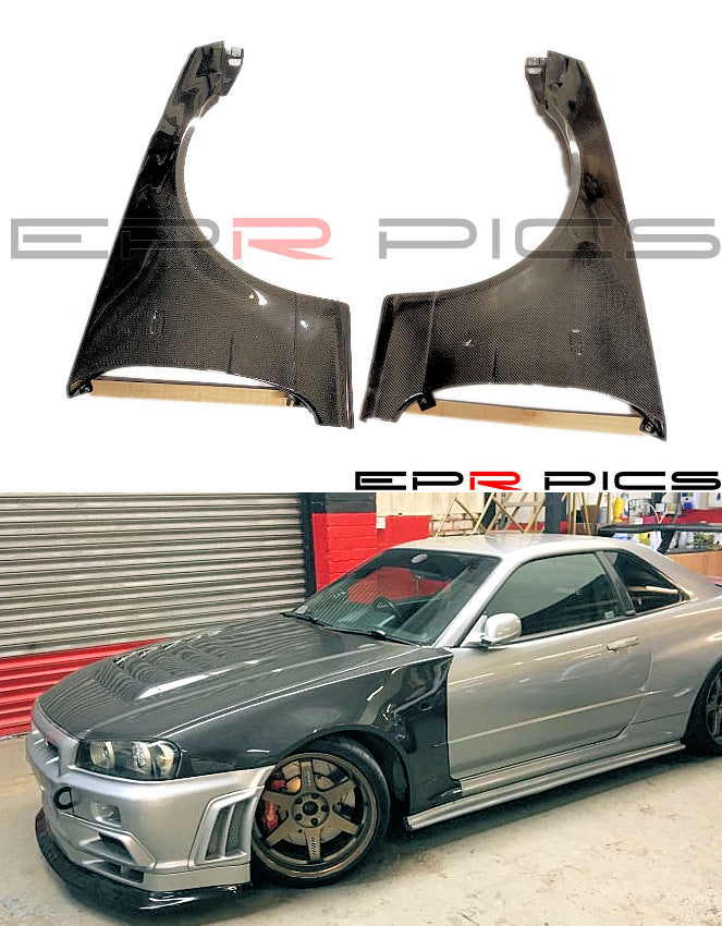Carbon R34GTR Z-tune Style Front Fenders Pair.