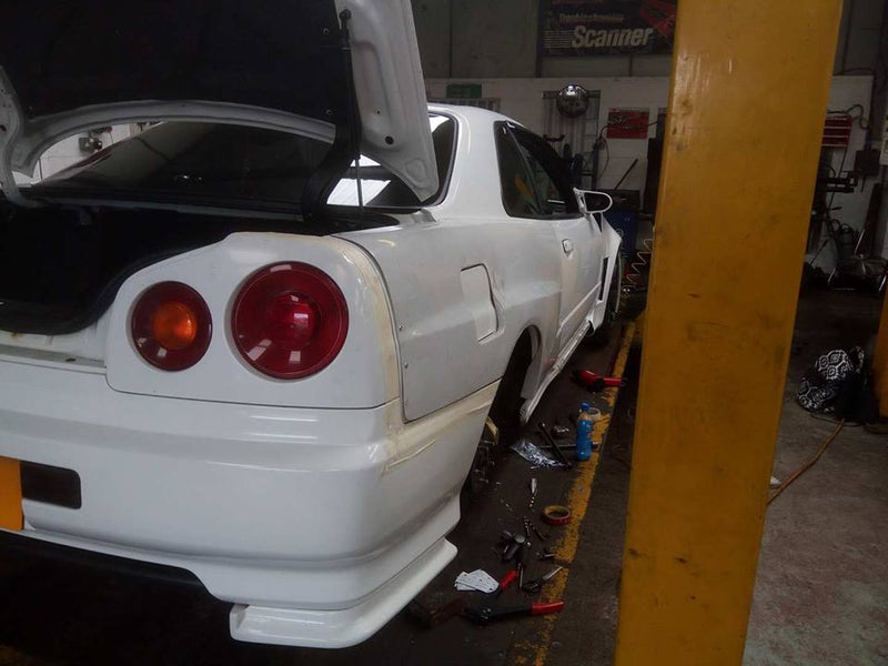 R34 GTT +30mm GTR Style Full Length Rear Fenders Pair