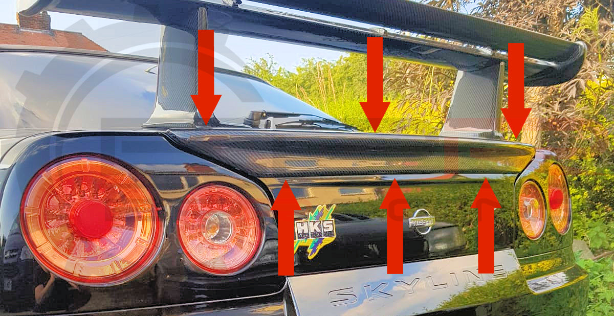 R34 GTT/GTR Boot Lip Spoiler Carbon
