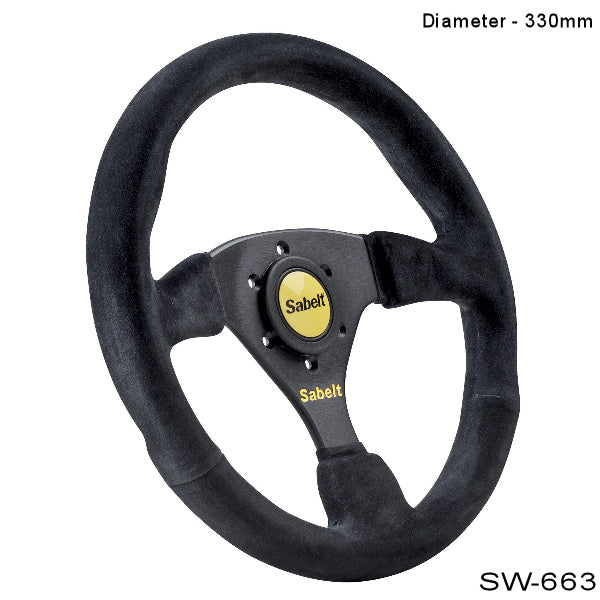 Sabelt SW-633 330mm Flat Dish Steering Wheel Suede