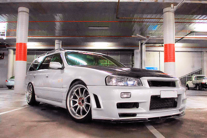 M34 Stagea - R34 Conversion Front Fender & Bumper & Lip Set