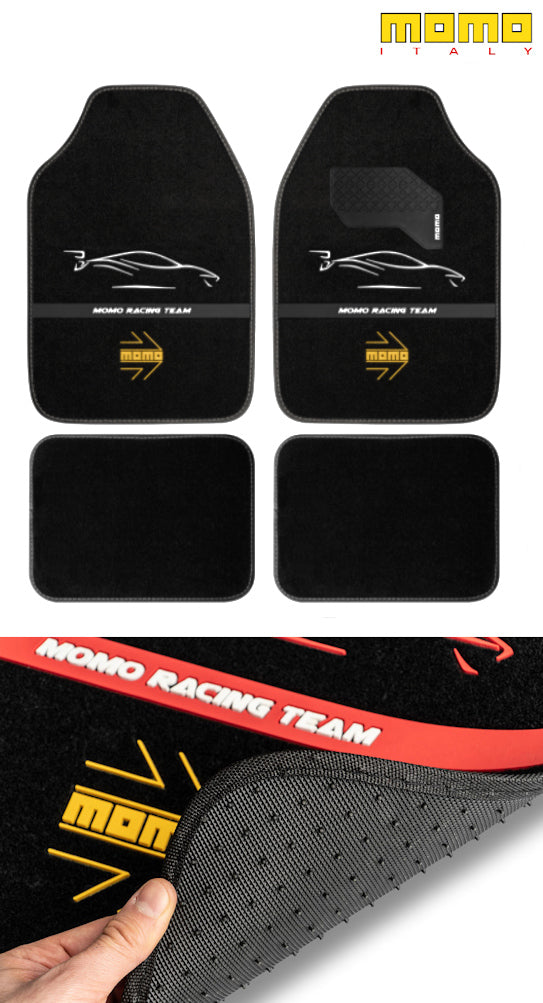 MOMO Universal Car Floor Mats - Racing - Red / White